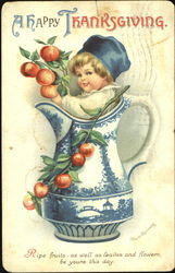 A Happy Thanksgiving Children Postcard Postcard