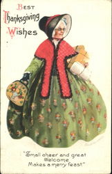 Best Thanksgiving Wishes Women Postcard Postcard