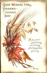 Good Wishes For Thanksgiving Day Postcard Postcard