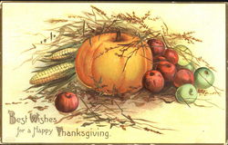 Best Wishes For A Happy Thanksgiving Postcard Postcard