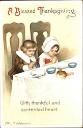 A Blessed Thanksgiving Children Postcard Postcard