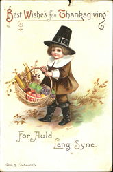 Best Wishes For Thanksgiving Children Postcard Postcard