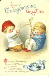 Hearty Thanksgiving Greetings Children Postcard Postcard