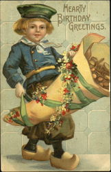 Hearty Birthday Greetings Dutch Children Postcard Postcard