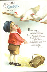 A Bright Easter To You With Children Postcard Postcard