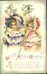 To Bring Easter Greetings With Children Postcard Postcard