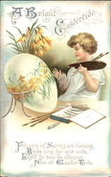 A Bright Eastertide With Children Postcard Postcard