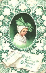 Baby Irish Hearty Greeting For St. Patrick's Day Postcard