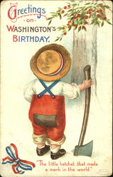 Greetings On Washington's Birthday President's Day Postcard Postcard