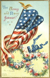 The Army And Navy Forever! Memorial Day Postcard Postcard