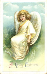 A Holy Easter With Angels Postcard Postcard