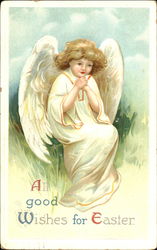 A Good Wishes For Easter With Angels Postcard Postcard