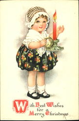 With Best Wishes For A Merry Christmas Children Postcard Postcard