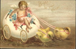 Bright Be Your Easter With Chicks Postcard Postcard