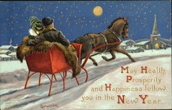 May Health Prosperity And Happiness Follow You In The New Year Bernhardt Wall Postcard Postcard