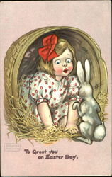 To Greet You On Easter Day With Children Postcard Postcard