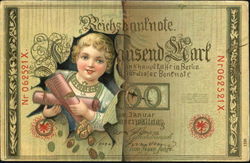 Child With Money Money & Coins Postcard Postcard