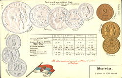 Servia - Serbian Coins Postcard