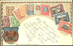 Mexican Stamps Postcard