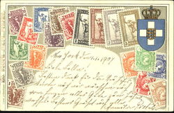 Greek Stamps Postcard