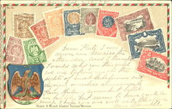 Mexican Stamps Postcard