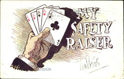 My Safety Raiser Card Games Postcard Postcard