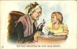 Ha! Ha! Gran'ma Is The Old Maid Postcard