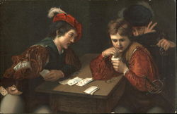 The Card Players by Caravaggio Card Games Postcard Postcard