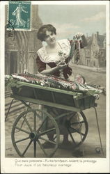 Woman with Fish Cart Postcard