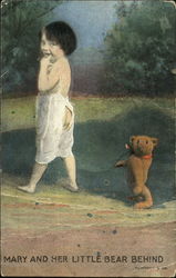 Mary And Her Little Bear Behind Postcard