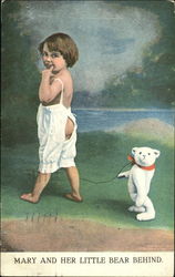 Mary And Her Little Bear Behind Postcard