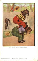 Busy Bears Playing Leap Frog Postcard Postcard