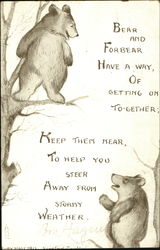 Two Bears and a Poem Postcard Postcard