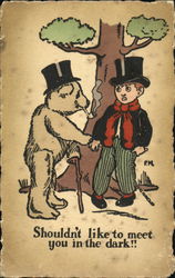 Man and Bear Postcard