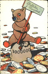 Bear Sitting on Moneybag Postcard