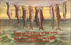 Line of Fish Postcard Postcard