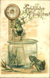 Frohliche Feingsten! Frogs Postcard Postcard