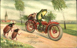 Frohliche Pfingsten Frogs Postcard Postcard