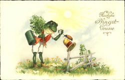 Herzliche Pfingest Grusse Frogs Postcard Postcard