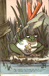 One Happy Frog in the Pond Frogs Postcard Postcard