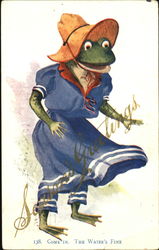 Come In The Water's Fine Frogs Postcard Postcard