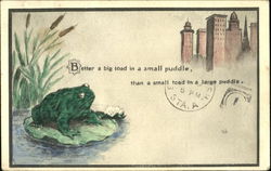 Better A Big Toad In A Small Puddle Postcard