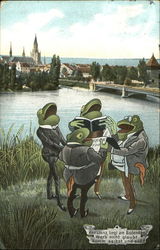 Group of Singing Frogs Postcard