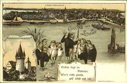 Gruss aus Lindau Panorama Postcard