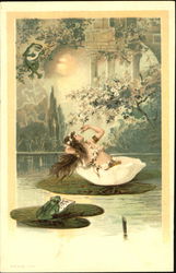 Venus on a Lillypad Frogs Postcard Postcard