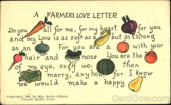 letter love agreement Farmer's Letter Love Fruit A