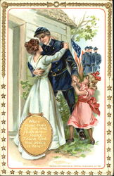 Soldier & Wife Memorial Day Postcard Postcard