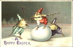 A Happy Easter With Chicks Postcard Postcard