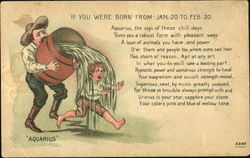 If You Were Born From Jan. - 20 To Feb. - 20 Aquarius Astrology & Zodiac Postcard Postcard