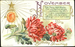 Birthday Greeting November Postcard